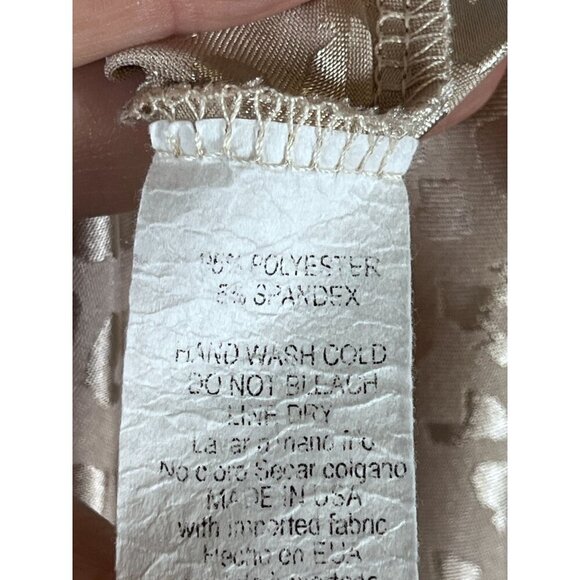 GeeGee Dress Women 1X Champagne Animal Print Tank Maxi Feminine Neutral Sexy 80s - Picture 9 of 10